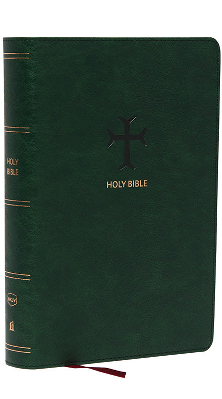 NKJV Personal Size Large Print Reference Bible - Olive Green, Leathersoft