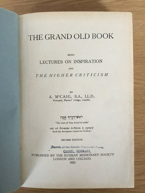 The Grand Old Book
