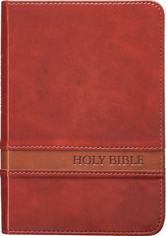 KJV Large Print Compact Bible - Faux Leather, Brown