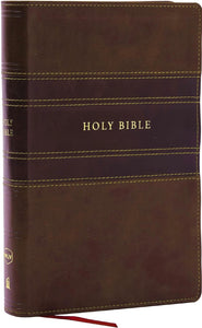 NKJV Large Print Personal Size Reference Bible - Brown, Leathersoft