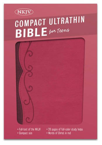 NKJV Compact Ultra Thin Bible for Teens - Fuchsia, Leather Touch