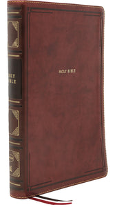 NKJV Large Print Thinline Bible - Brown, Leathersoft
