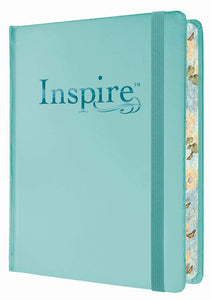 NLT Inspire Scripture Journalling Bible - Leatherlike, Hardcover, Aquamarine