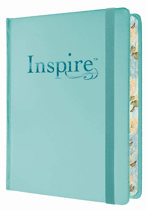 NLT Inspire Scripture Journalling Bible - Leatherlike, Hardcover, Aquamarine