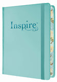 NLT Inspire Scripture Journalling Bible - Leatherlike, Hardcover, Aquamarine