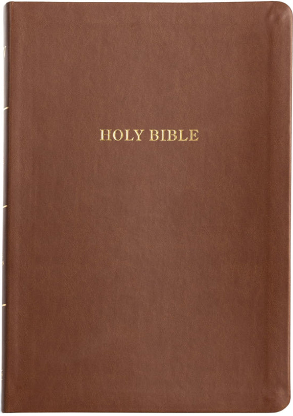 KJV Large Print Thinline Bible - Value Edition, Brown, Leathertouch