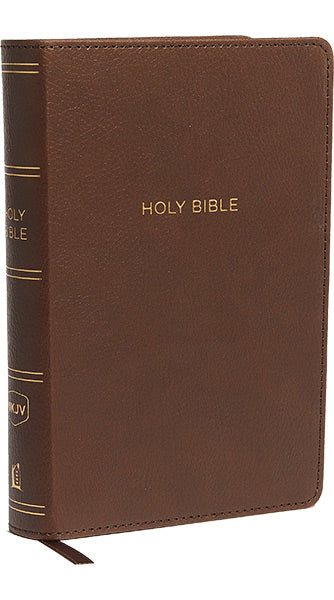 NKJV Compact Large Print Reference Bible - Mahogany, Leathersoft