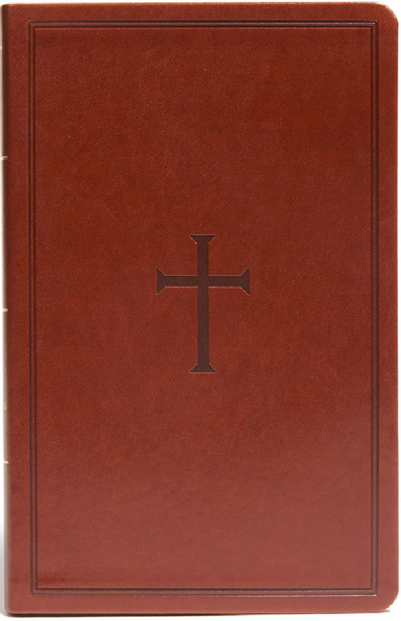 KJV Ultrathin Reference Bible - Brown Leathertouch