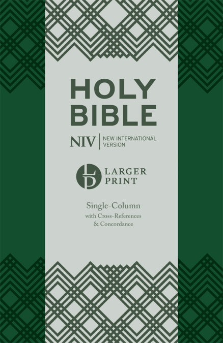 NIV Larger Print, Single-Column, Compact Bible - Green