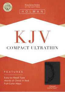 KJV Compact Ultrathin Bible - Charcoal, Leathertouch