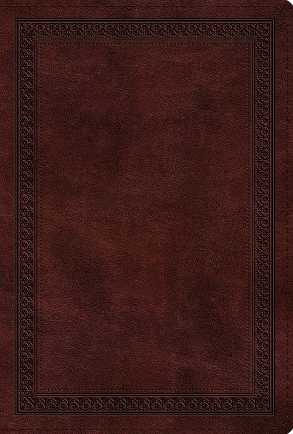ESV Large Print Compact Bible - TruTone, Mahogany, Border Design