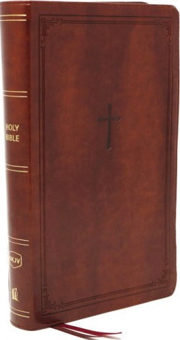 NKJV Compact Reference Bible - Brown, Leathersoft